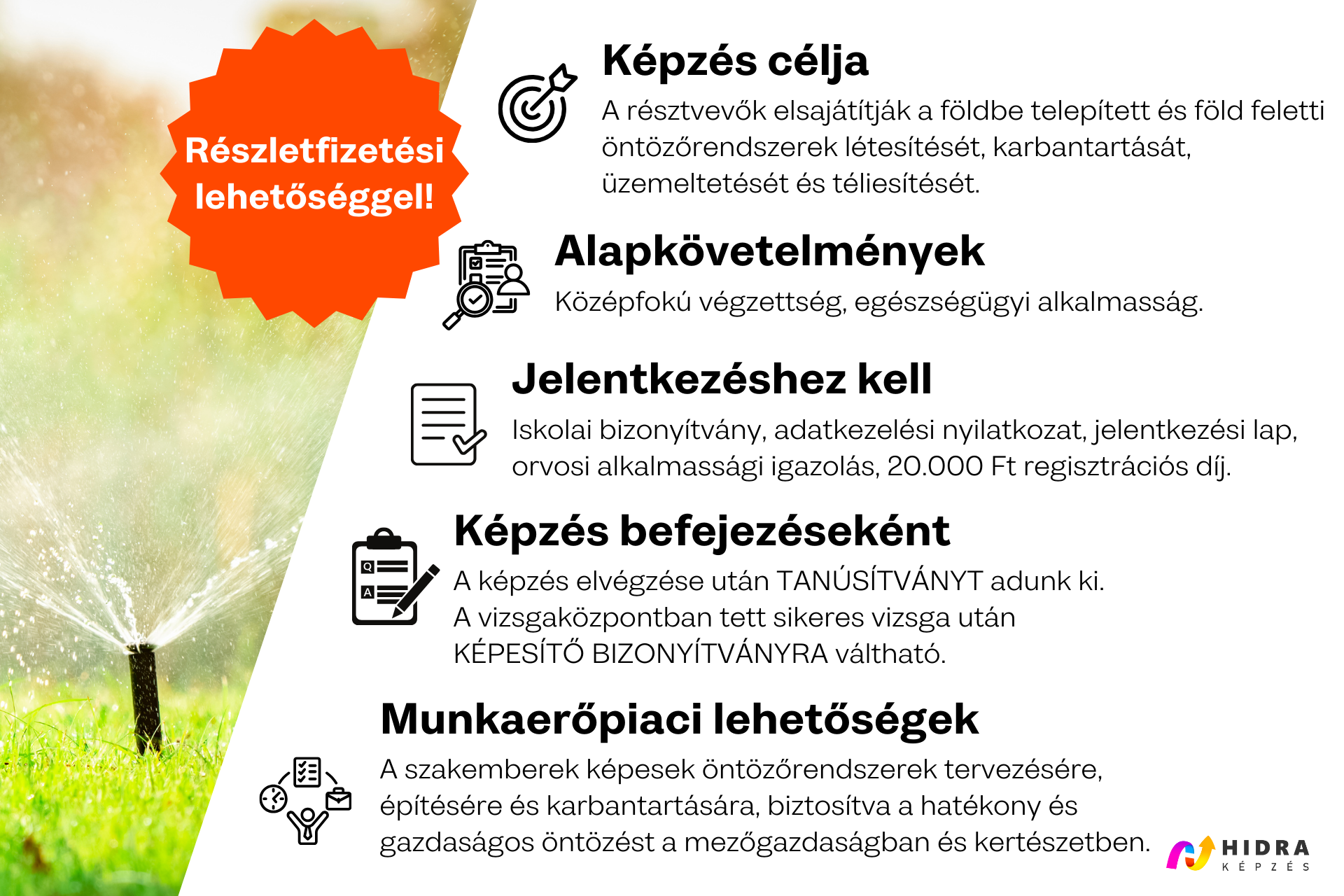 Automata öntözőrendszer építő és karbantartó 08124002 - Kecskeméti képzés